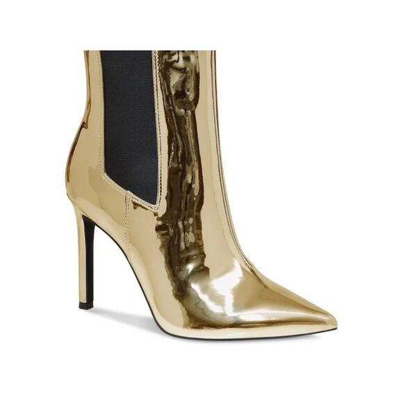 INC Womens Gold Comfort Goring Katalina Pointed Toe Stiletto Booties 5.5 M